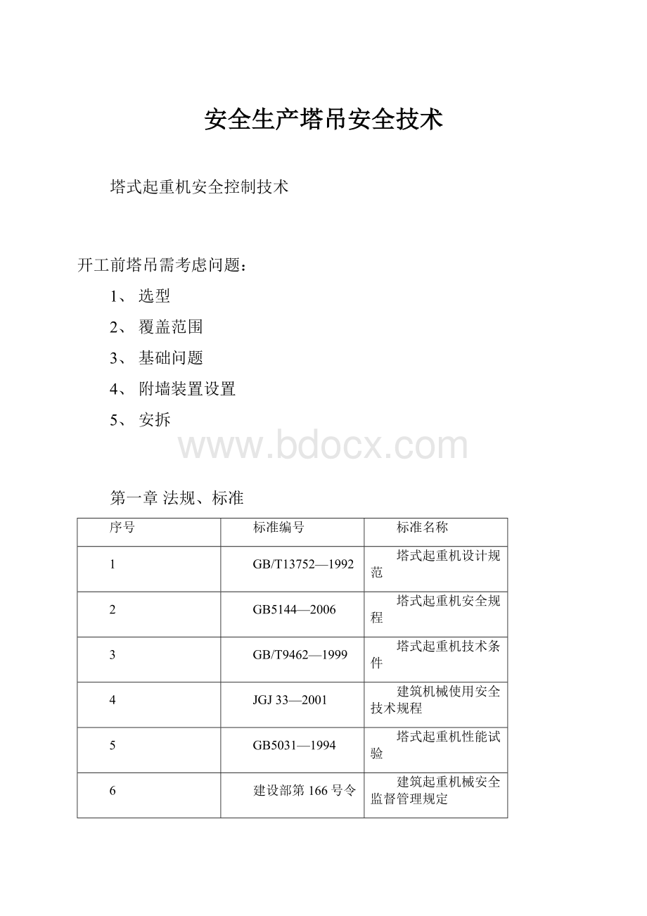 安全生产塔吊安全技术.docx_第1页