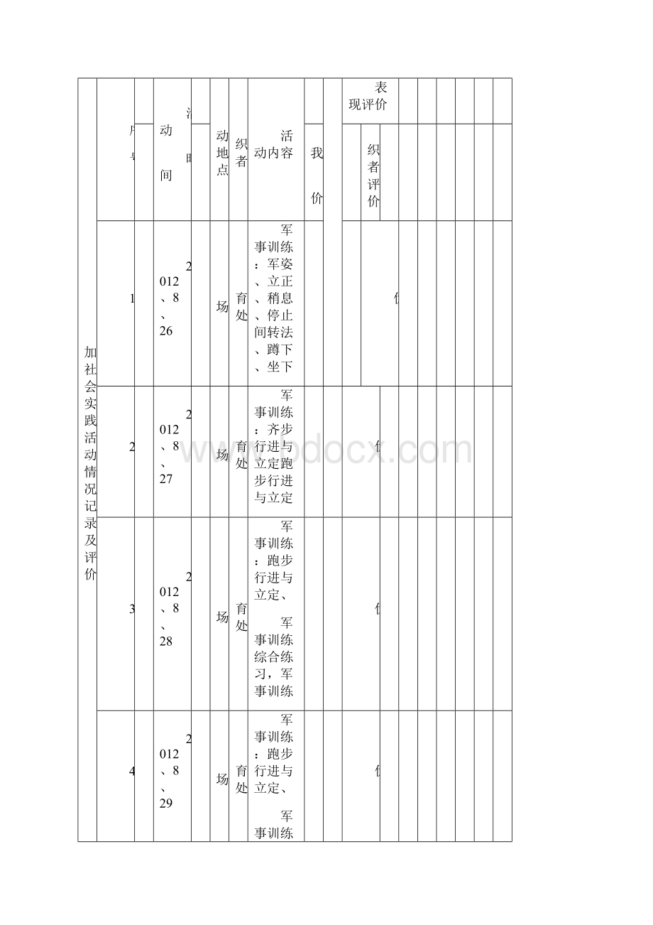 社会实践活动记录表军训.docx_第3页