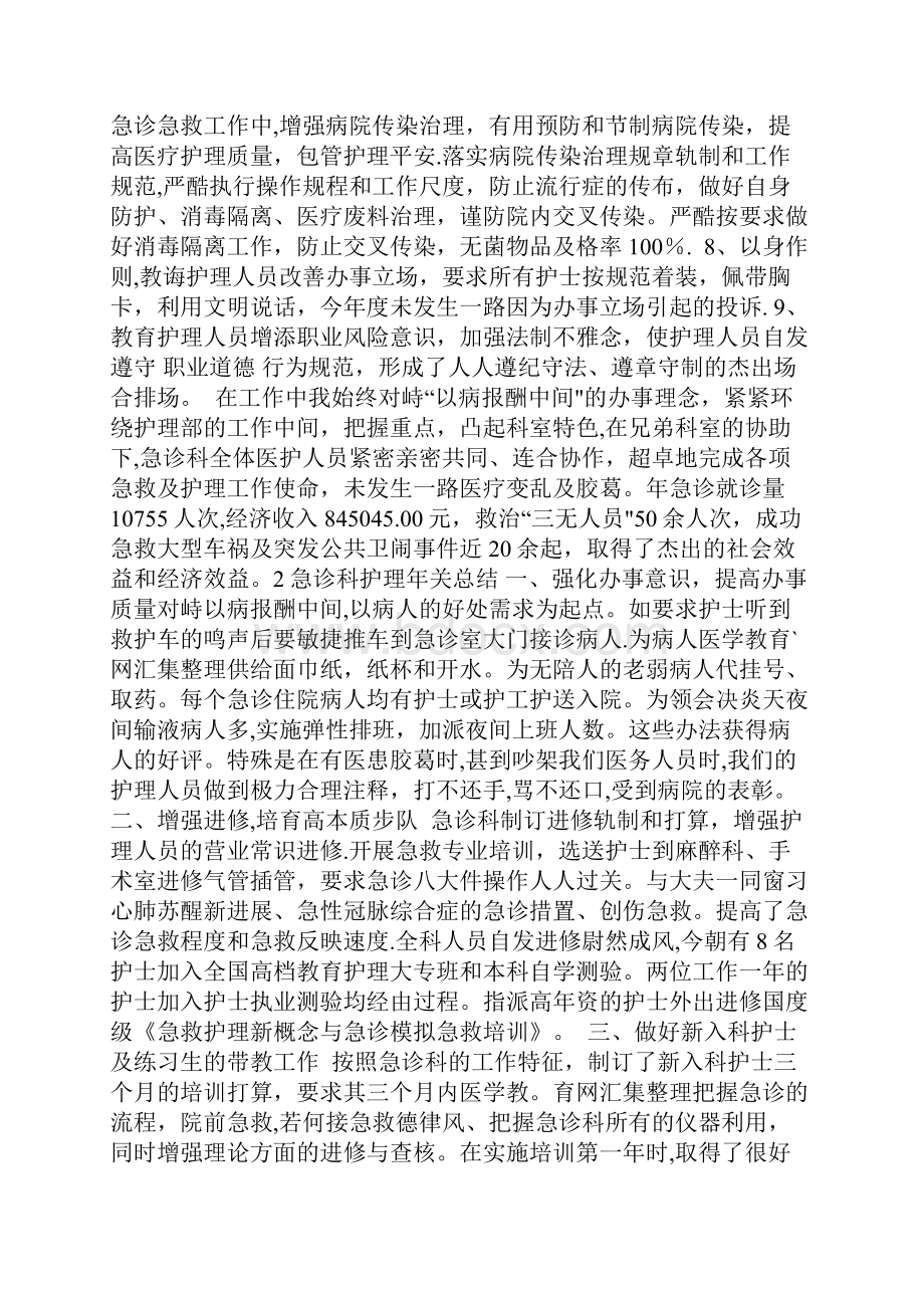 急诊护理工作业绩的总结范文.docx_第2页