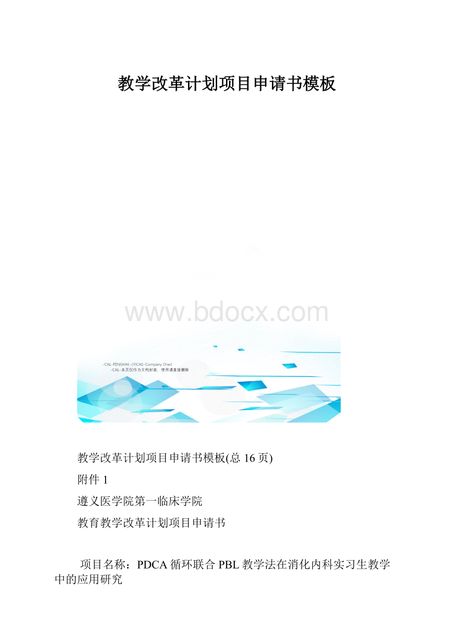 教学改革计划项目申请书模板.docx