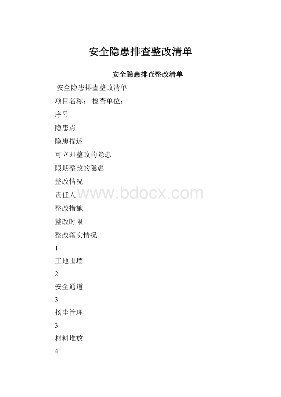 安全隐患排查整改清单.docx