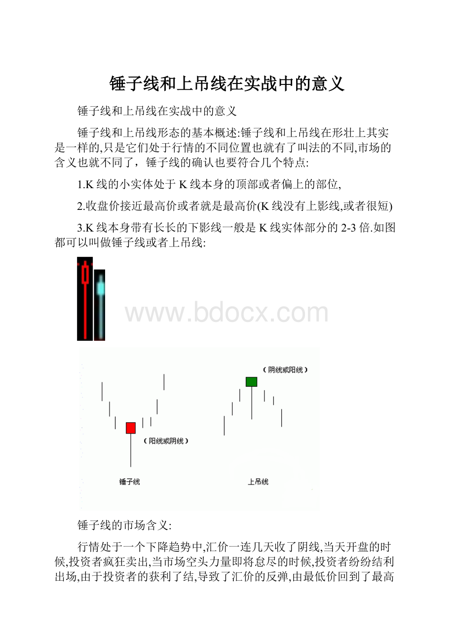 锤子线和上吊线在实战中的意义.docx