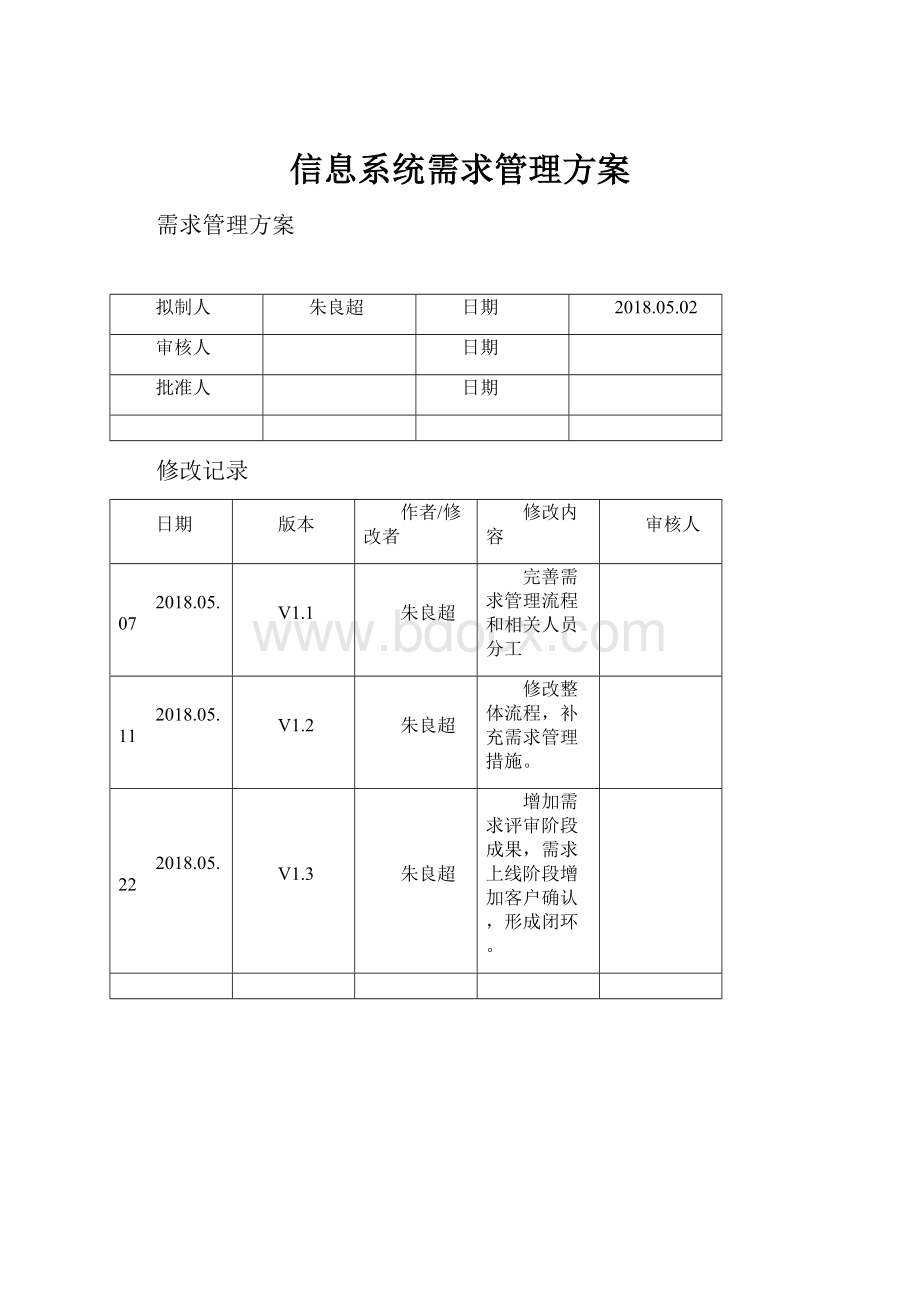 信息系统需求管理方案.docx