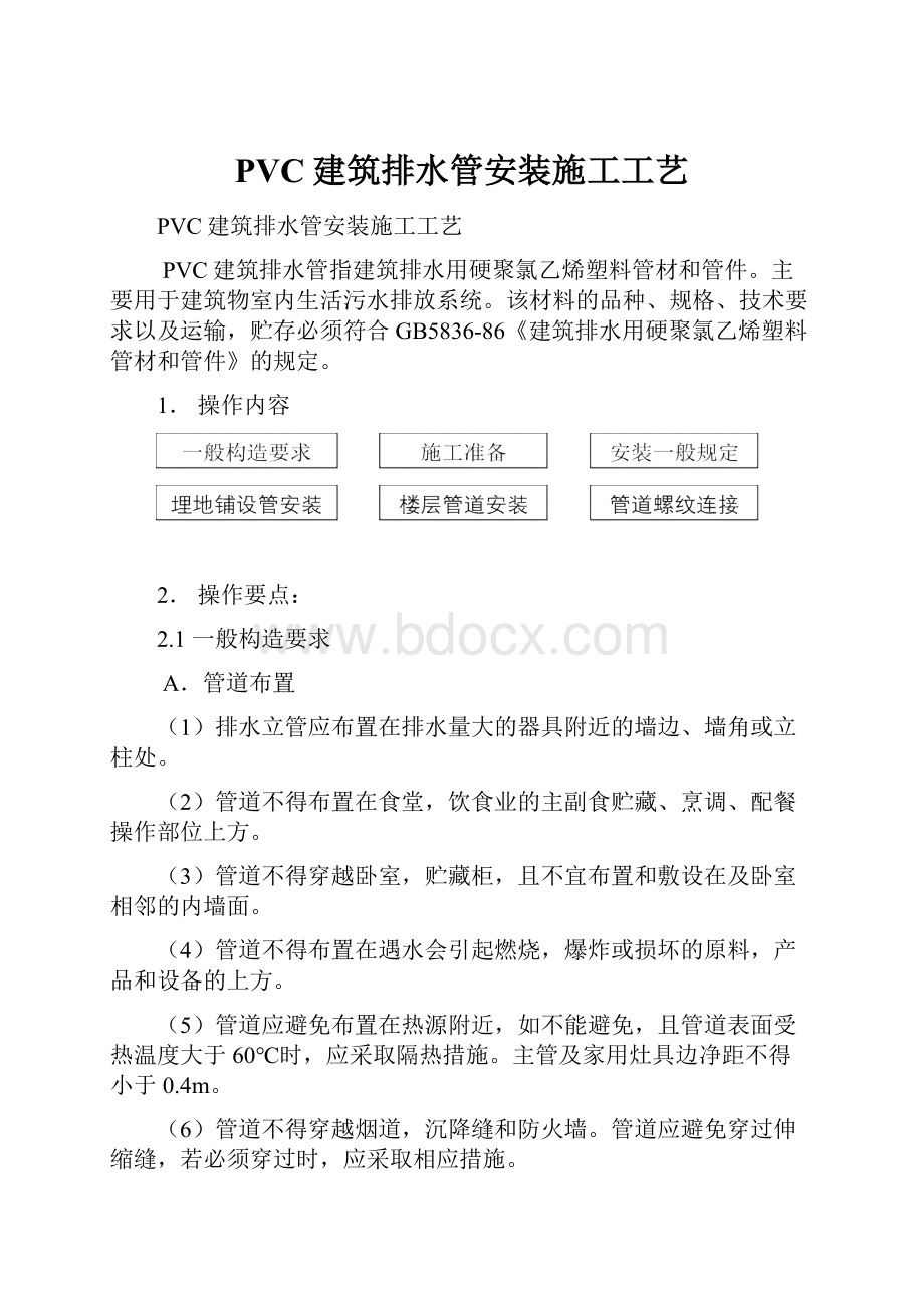 PVC建筑排水管安装施工工艺.docx_第1页