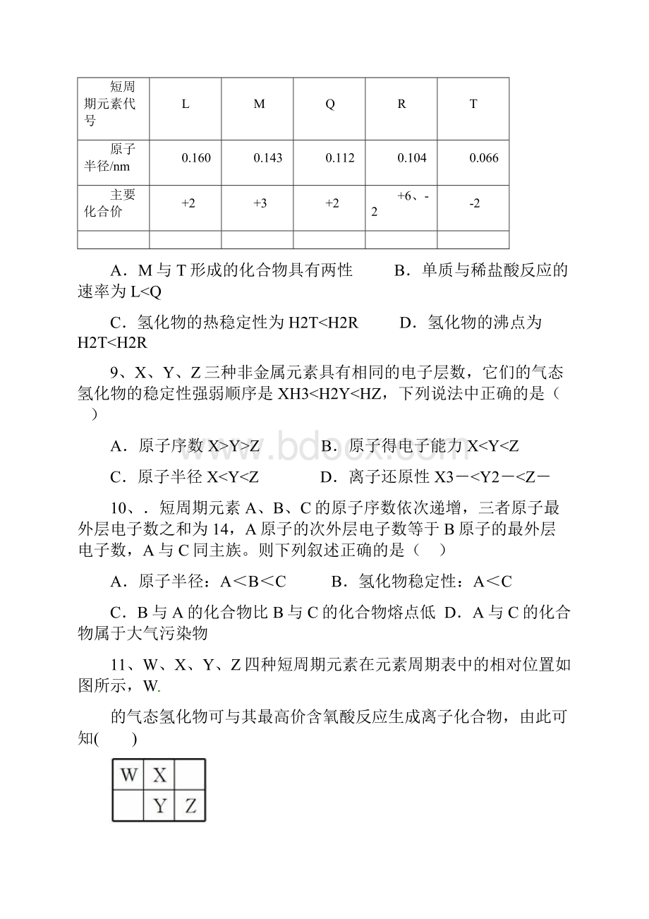 测试题届高考化学第一轮复习精选练习十四 11.docx_第3页