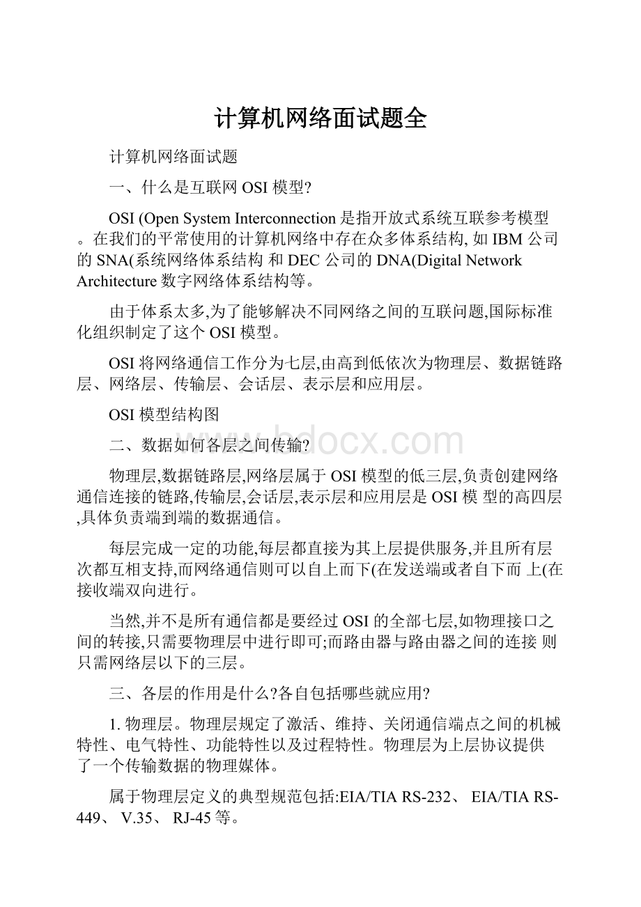 计算机网络面试题全.docx_第1页