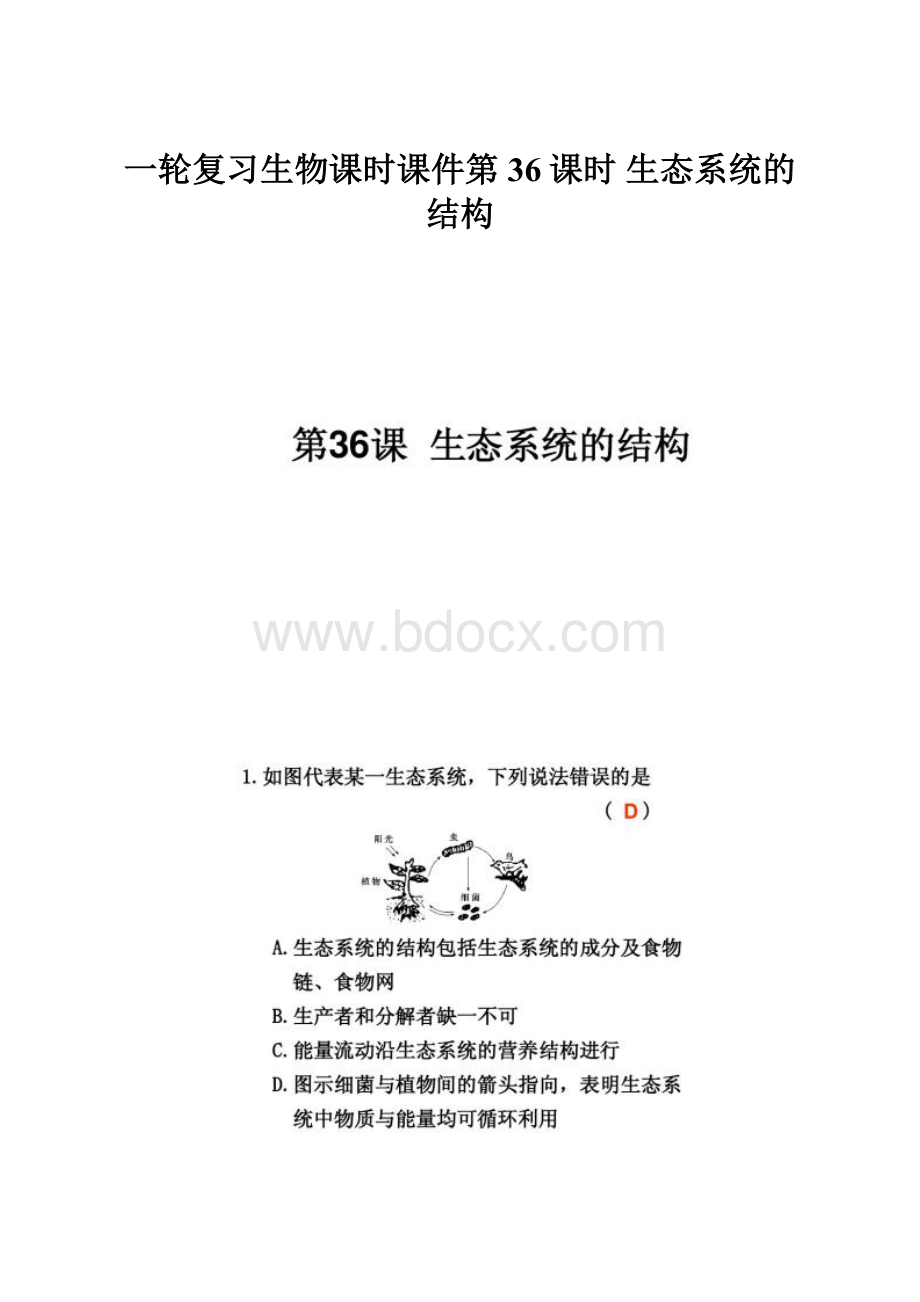 一轮复习生物课时课件第36课时 生态系统的结构.docx