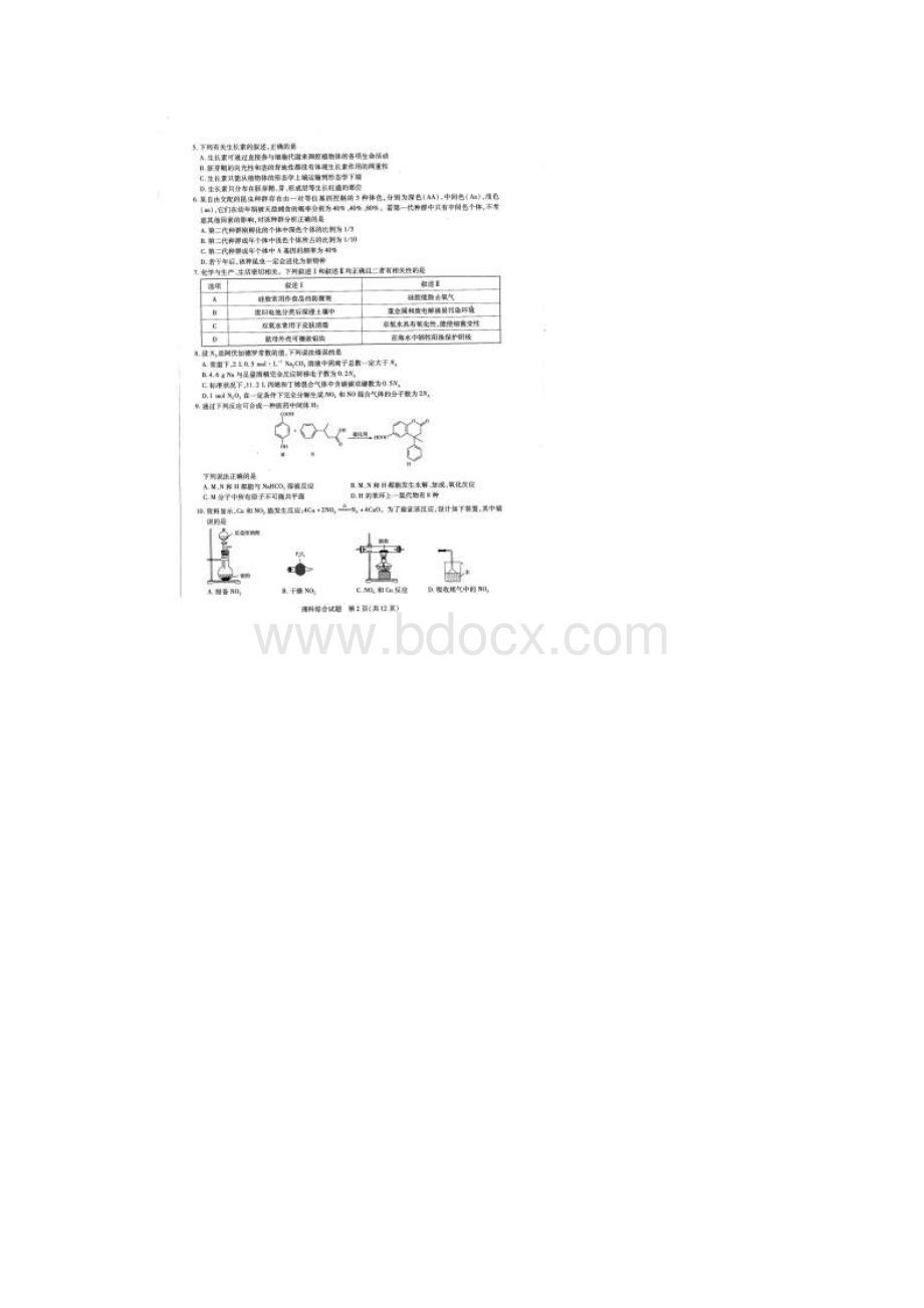 届河南省天一大联考高三上学期期末考试理科综合试题.docx_第2页