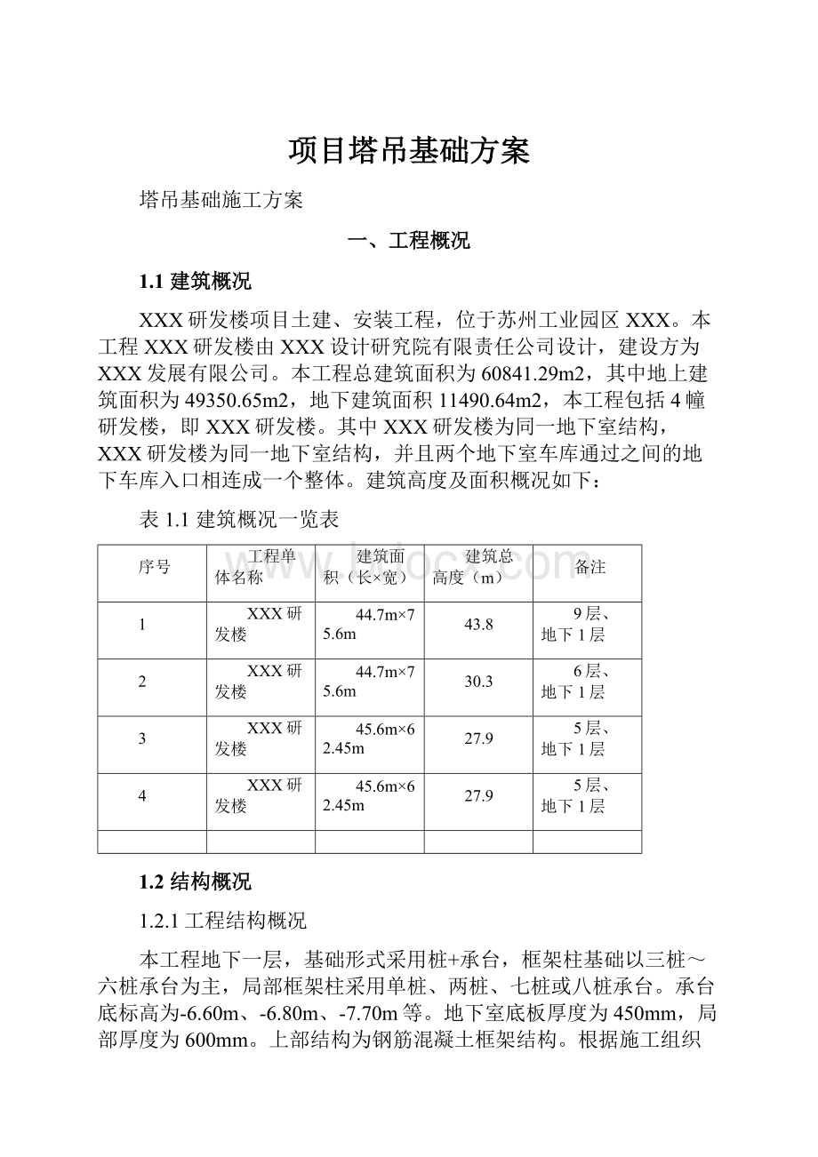 项目塔吊基础方案.docx