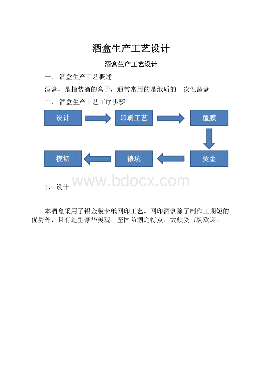 酒盒生产工艺设计.docx