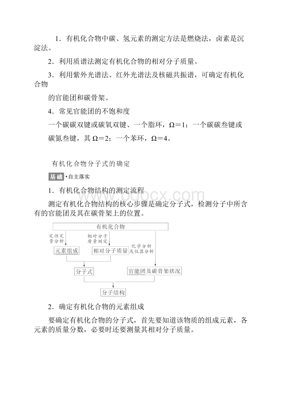 学年高中化学第三章有机合成及其应用合成高分子化合物第2节有机化合物的测定教学案鲁科版选修5.docx_第2页