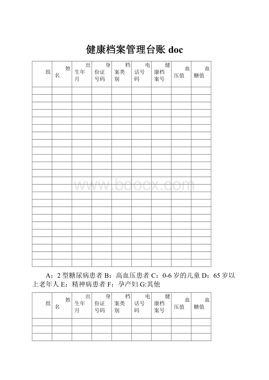 健康档案管理台账doc.docx