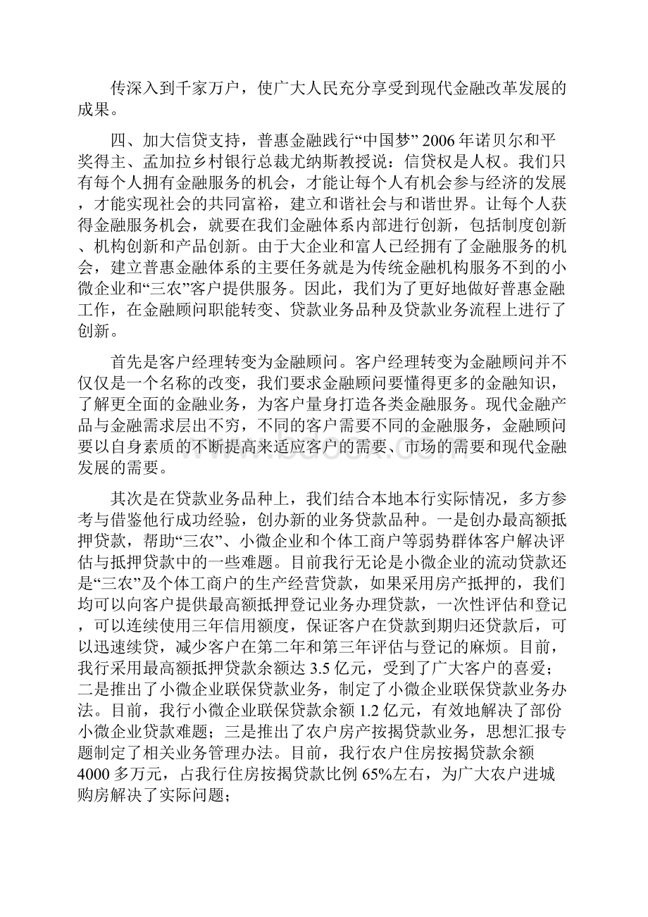 优秀工作总结范文普惠金融工作总结.docx_第3页