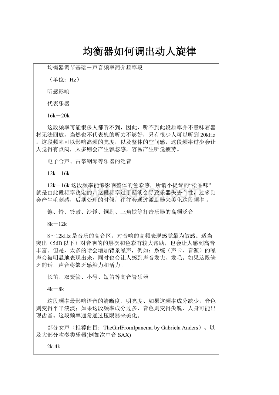 均衡器如何调出动人旋律.docx_第1页