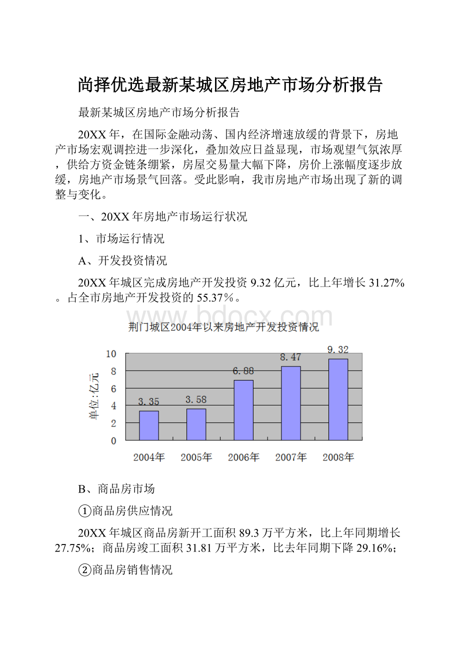 尚择优选最新某城区房地产市场分析报告.docx_第1页