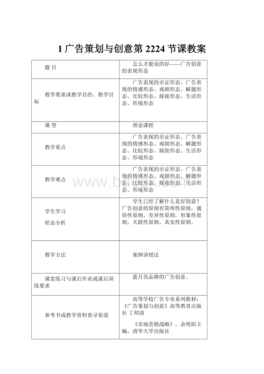 1广告策划与创意第2224节课教案.docx_第1页