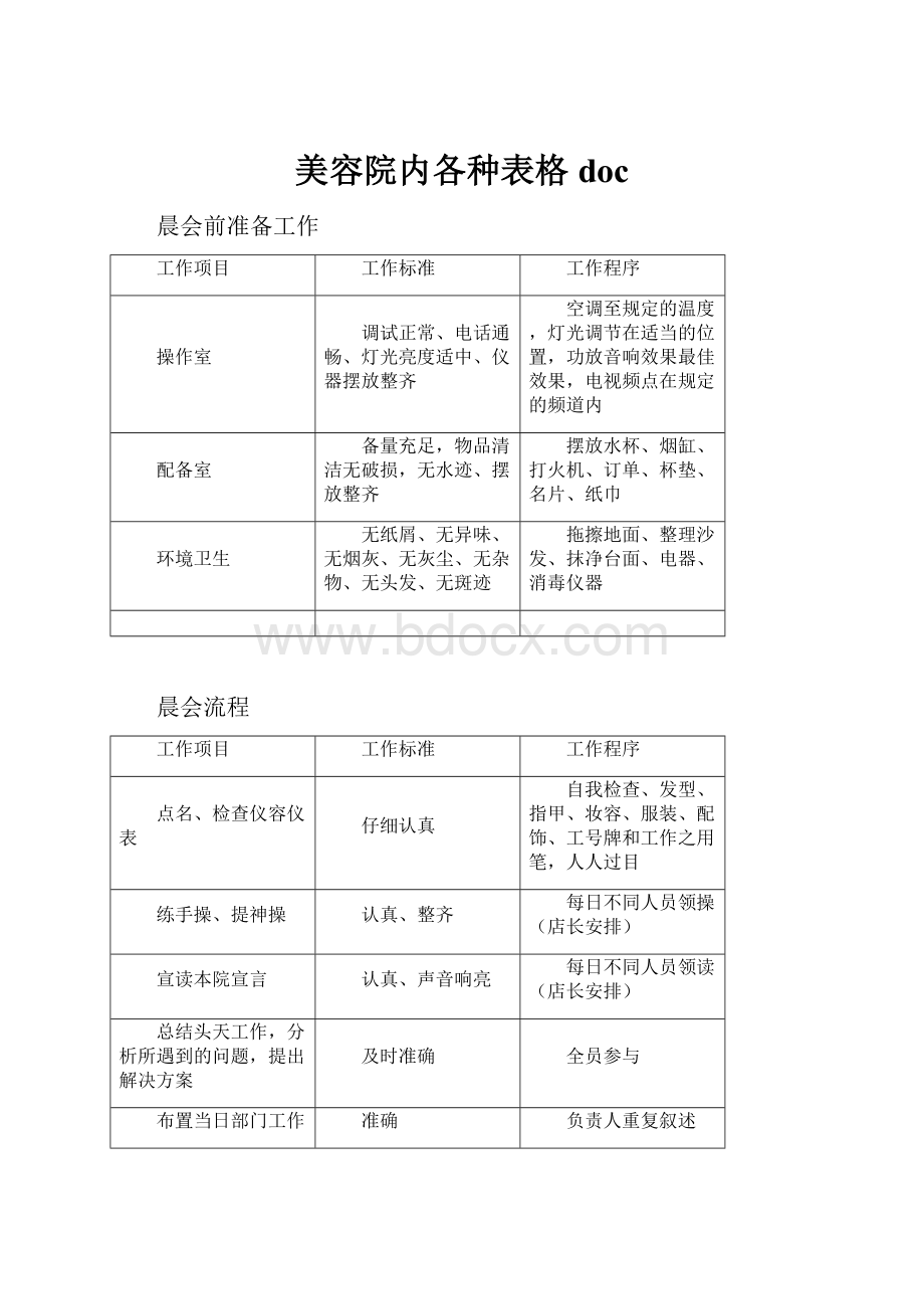 美容院内各种表格doc.docx