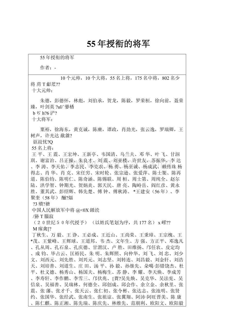 55年授衔的将军.docx