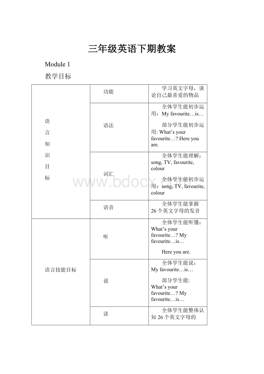 三年级英语下期教案.docx_第1页