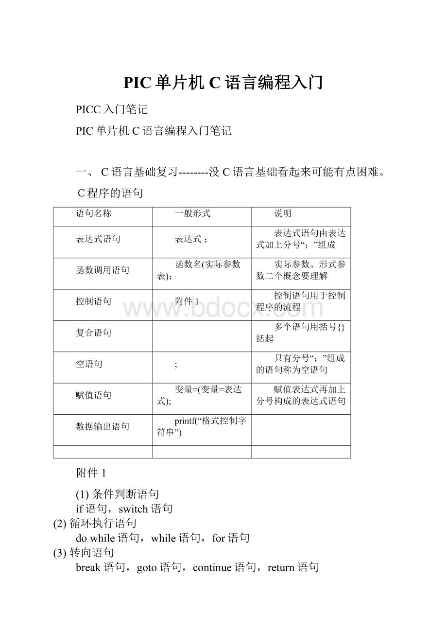 PIC单片机C语言编程入门.docx