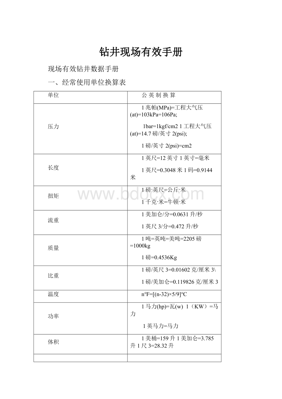 钻井现场有效手册.docx