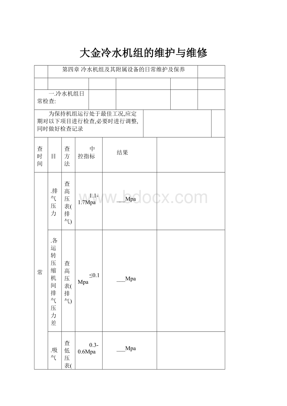 大金冷水机组的维护与维修.docx