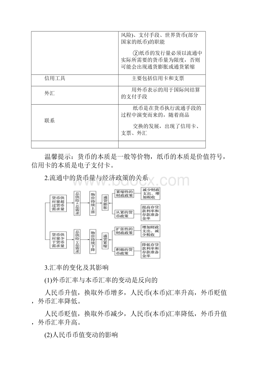 高考政治二轮复习专题突破教案专题1价格波动与居民消费.docx_第3页