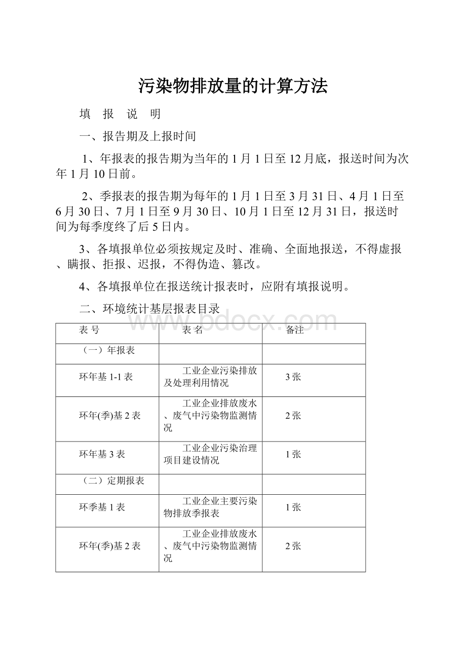 污染物排放量的计算方法.docx_第1页