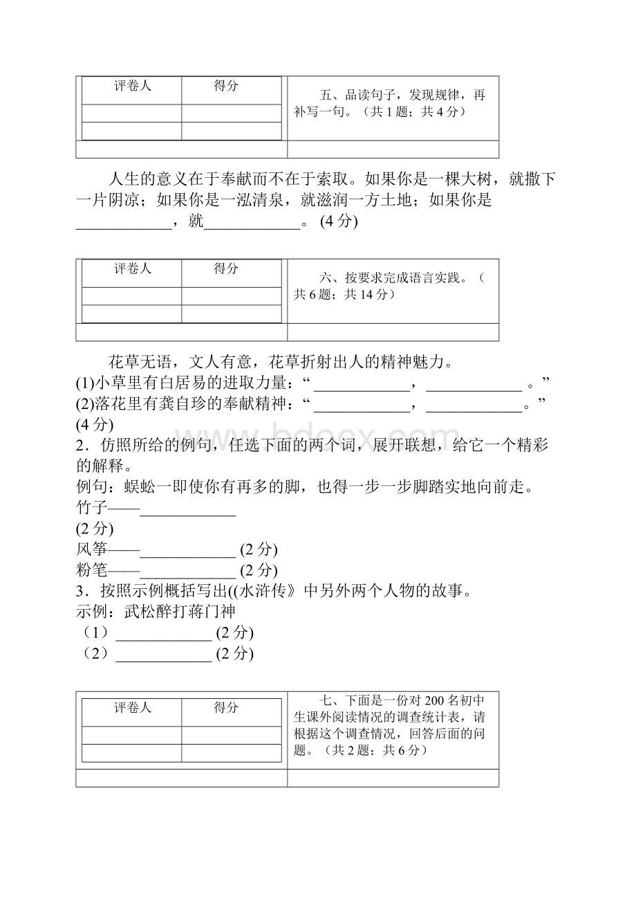 人教版六年级语文下毕业升学全真模拟训练密卷重点学校四套.docx_第3页