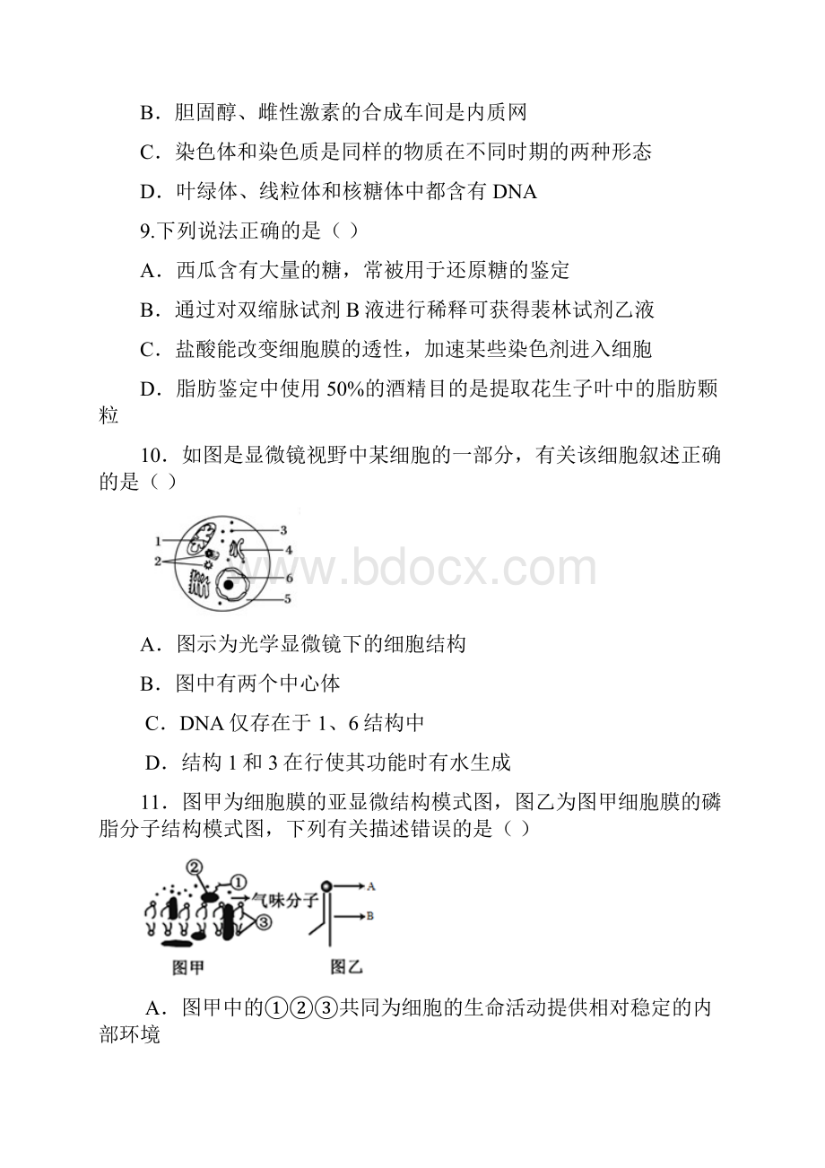 河北省衡水中学高一生物下册一调考试试题.docx_第3页