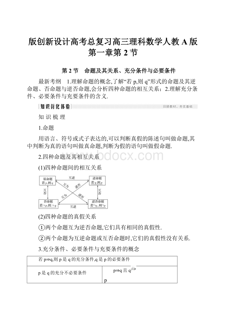 版创新设计高考总复习高三理科数学人教A版第一章第2节.docx