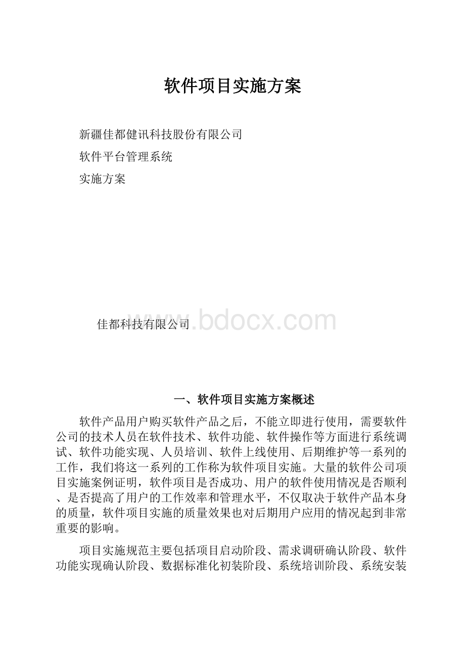 软件项目实施方案.docx