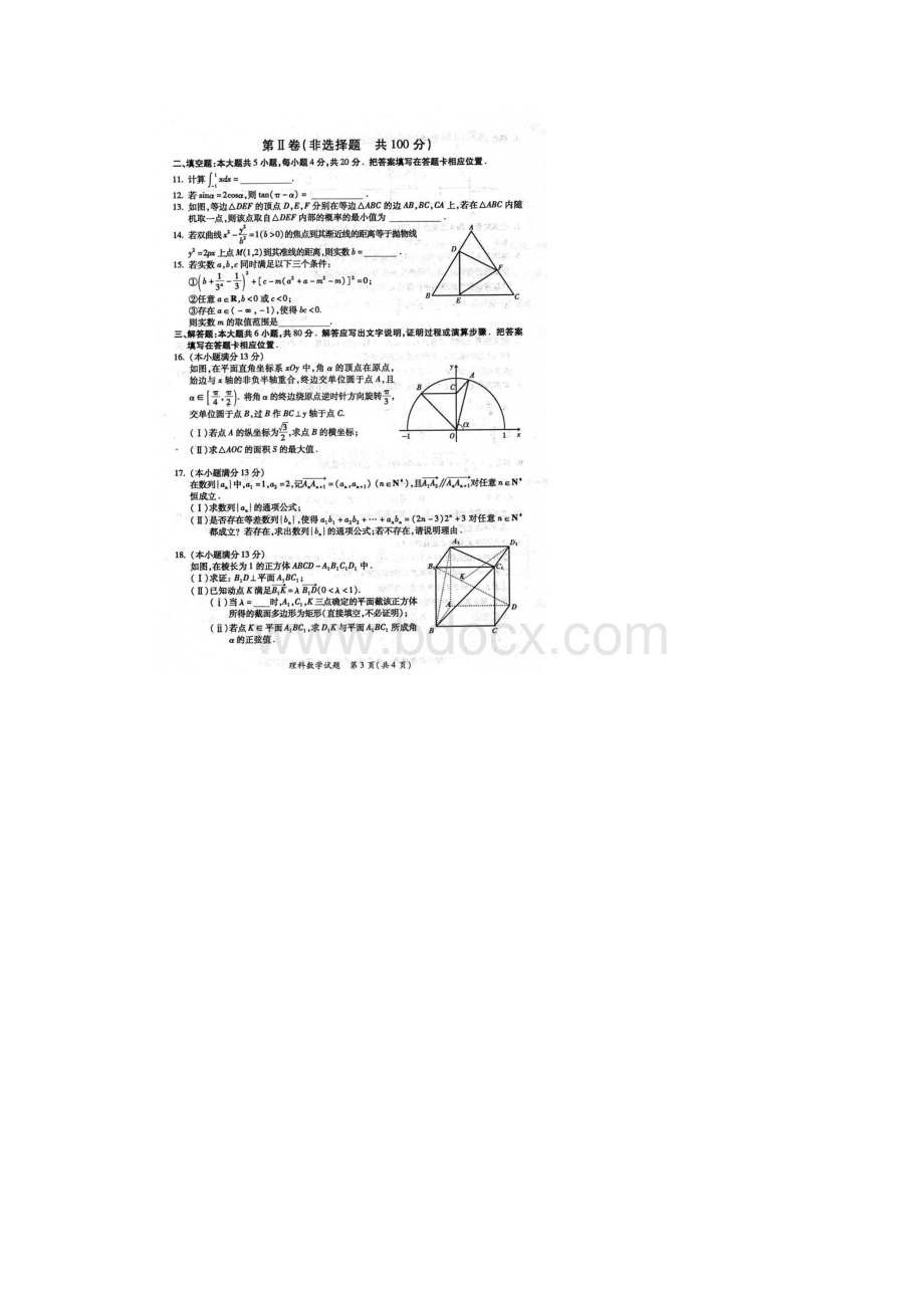 数学理卷届福建省莆田市莆田一中高三毕业班教学质量检查03扫描版.docx_第3页