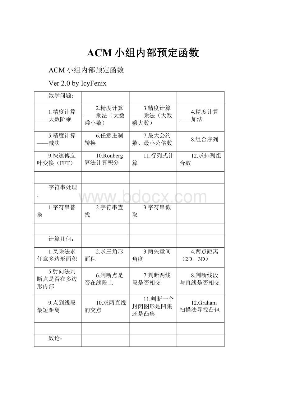 ACM小组内部预定函数.docx