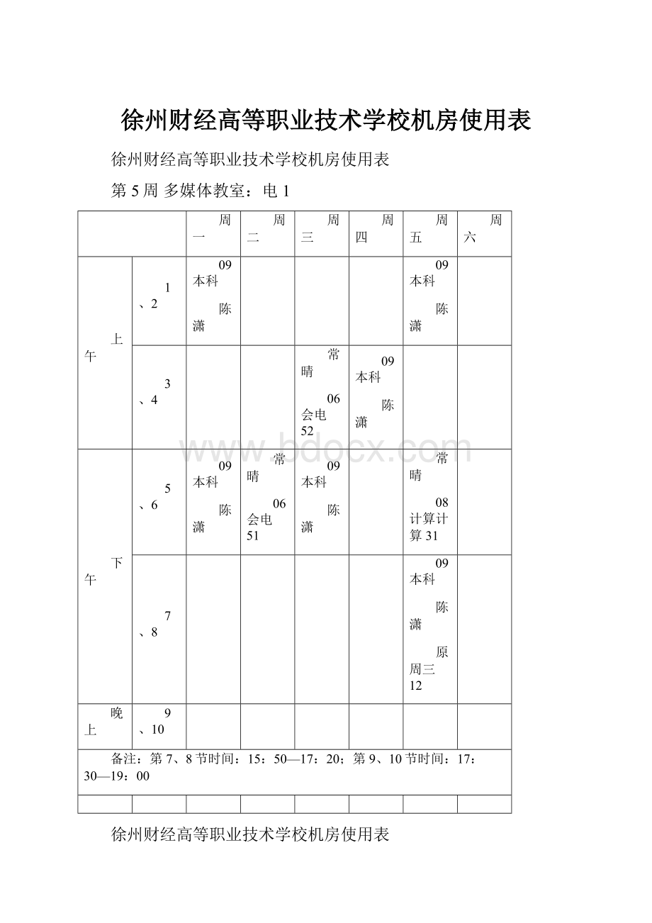 徐州财经高等职业技术学校机房使用表.docx