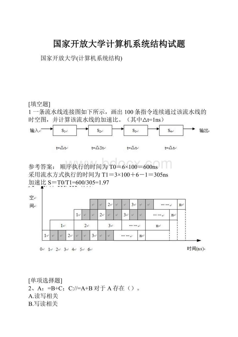 国家开放大学计算机系统结构试题.docx