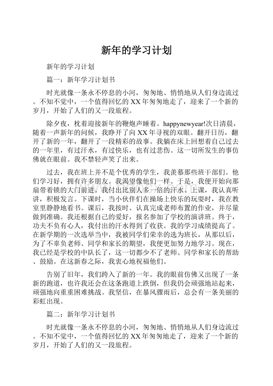 新年的学习计划.docx_第1页