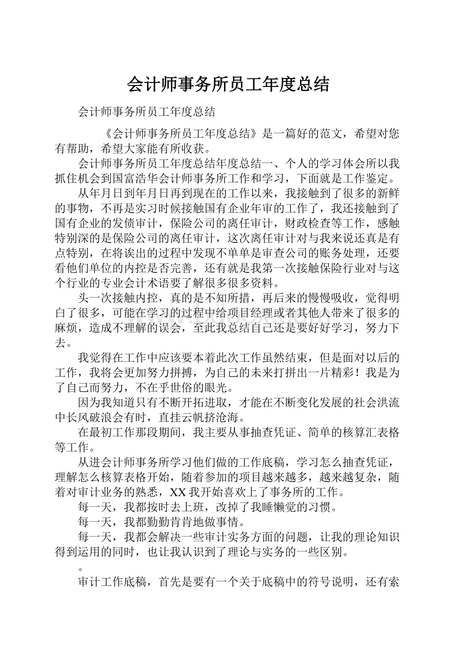 会计师事务所员工年度总结.docx