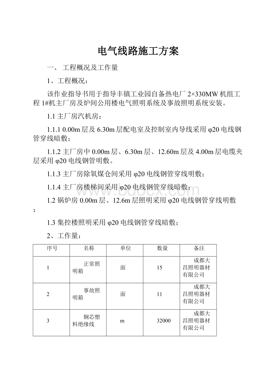 电气线路施工方案.docx