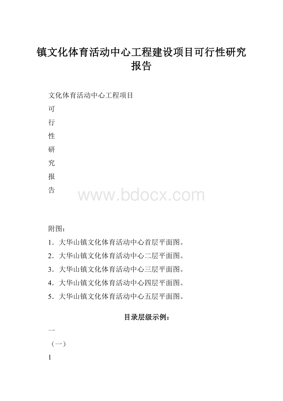 镇文化体育活动中心工程建设项目可行性研究报告.docx