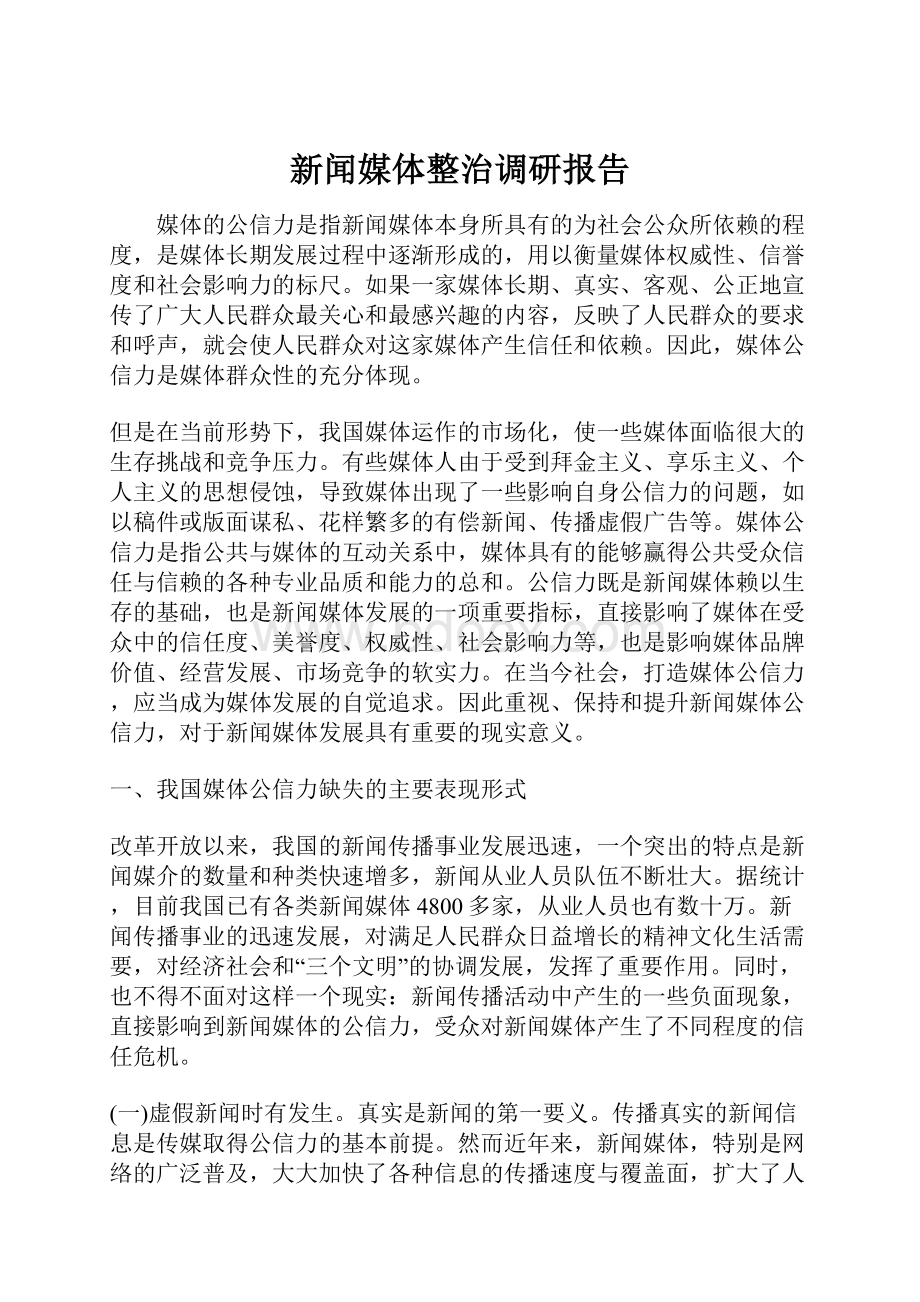 新闻媒体整治调研报告.docx