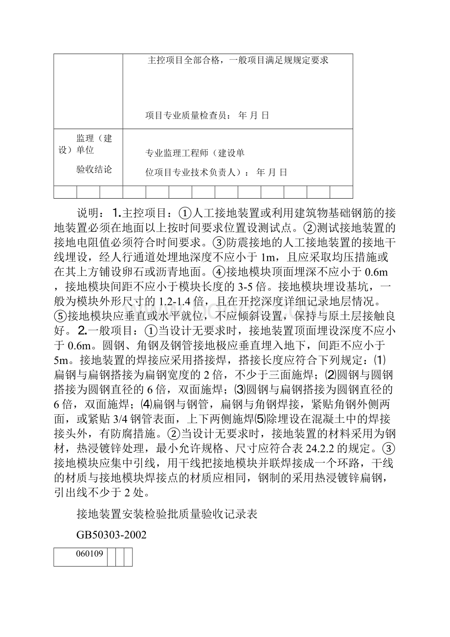 接地装置安装检验批质量验收记录表.docx_第3页