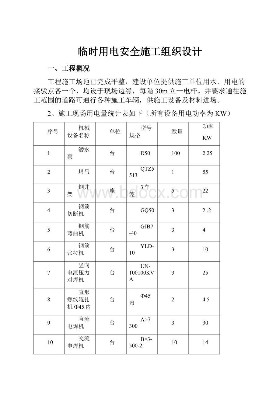 临时用电安全施工组织设计.docx