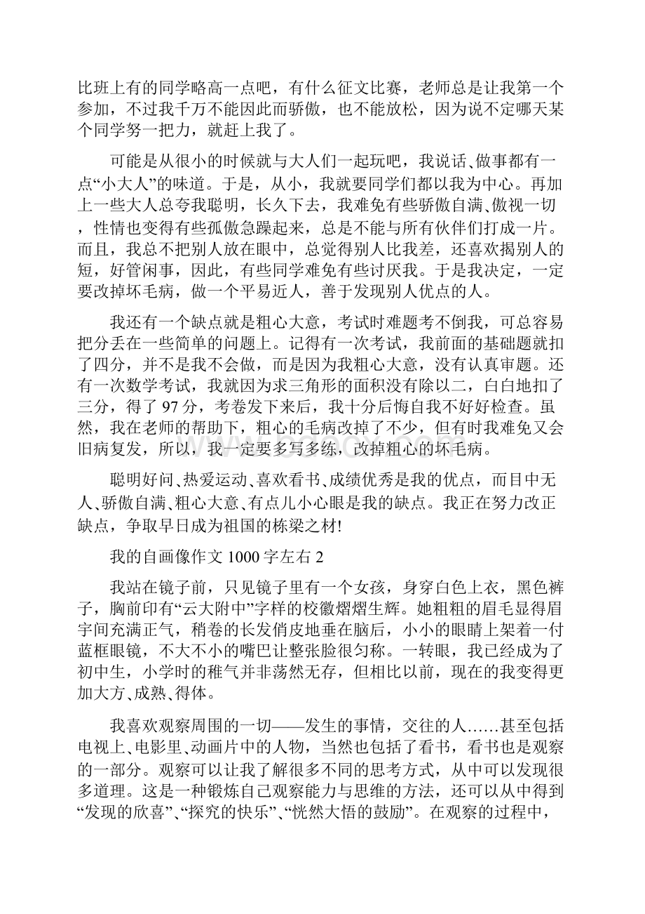 我的自画像作文1000字左右.docx_第2页