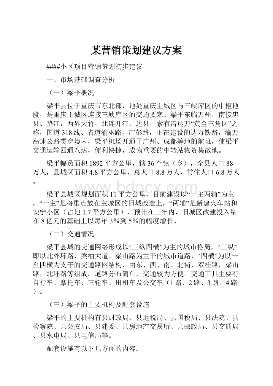 某营销策划建议方案.docx