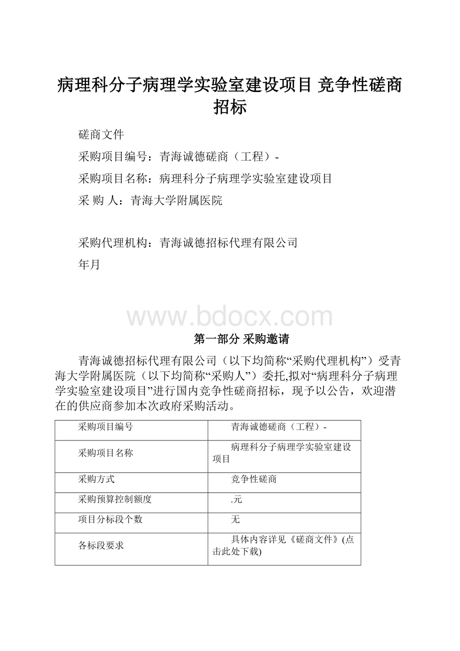 病理科分子病理学实验室建设项目 竞争性磋商招标.docx