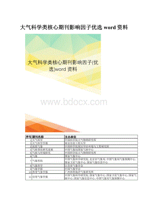 大气科学类核心期刊影响因子优选word资料.docx