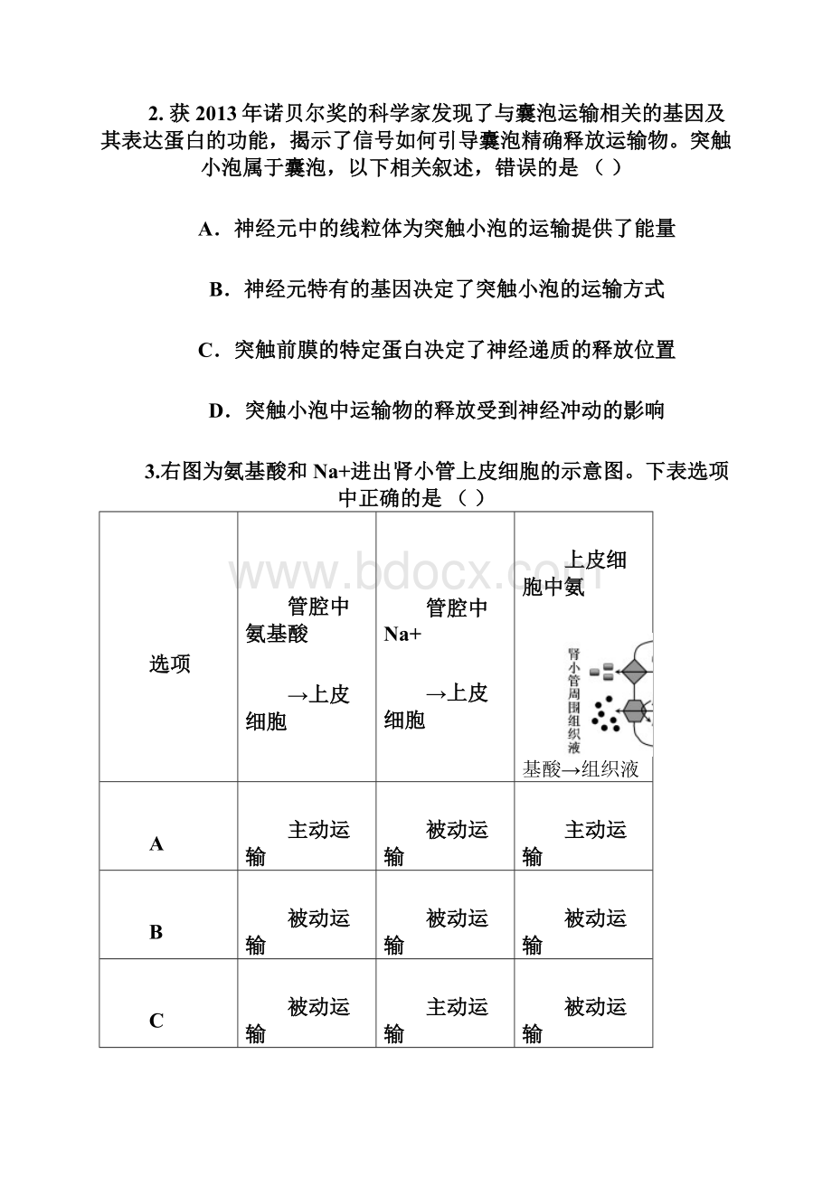 安徽省合肥市第一六八中学学年高二上学期开学考试生物试题 Word版含答案.docx_第2页