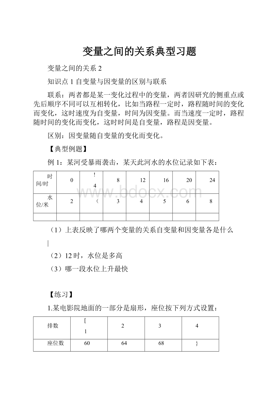 变量之间的关系典型习题.docx