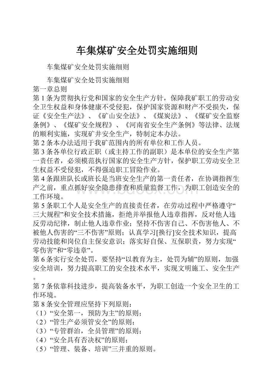 车集煤矿安全处罚实施细则.docx